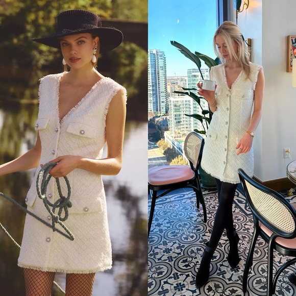 Anthropologie Dresses & Skirts - NWT Anthropologie BHLDN Ella Tweed Pearl Dress Bridal